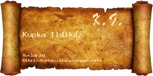 Kupka Ildikó névjegykártya